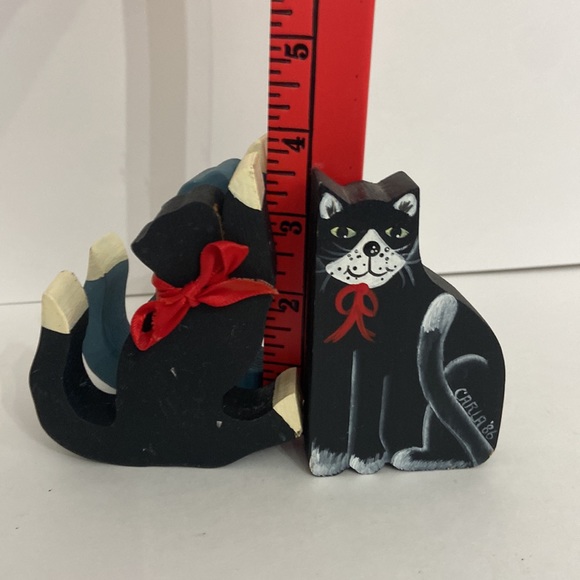 Lot of 3 Hand, Carved Wood Cats - Picture 7 of 7